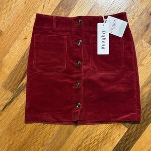 Women's Red Corduroy Skirt